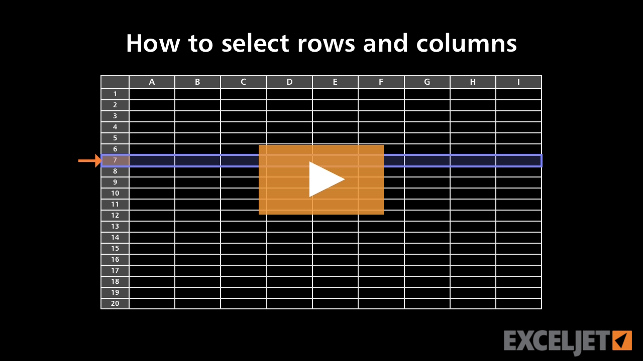 How to select rows and columns in Excel (video) | Exceljet