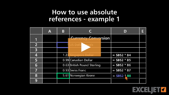 How to use absolute references - example 1