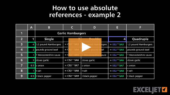 How to use absolute references - example 2