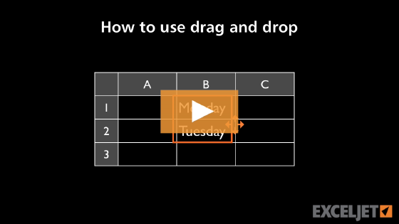 How to use drag and drop in Excel