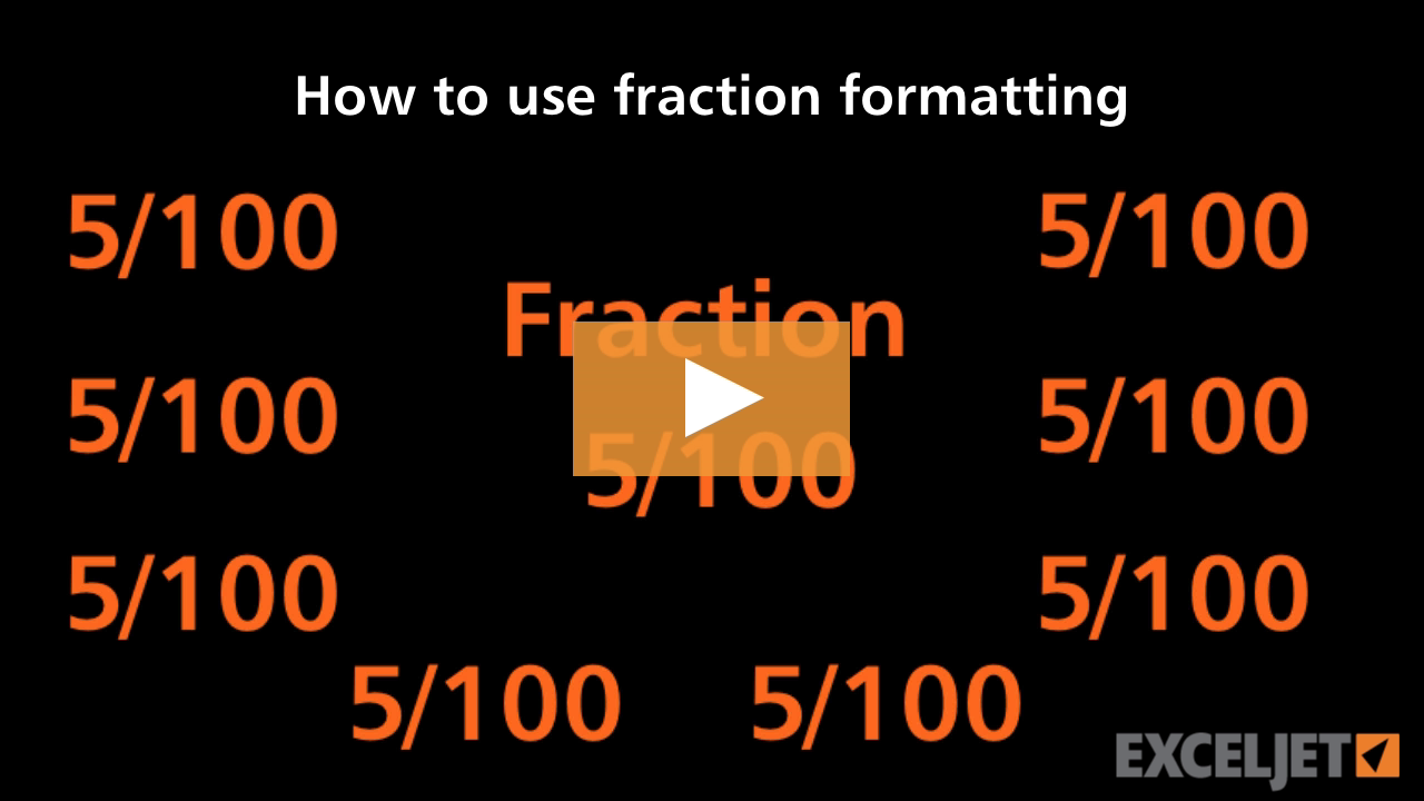 How to use fraction formatting in Excel (video) | Exceljet