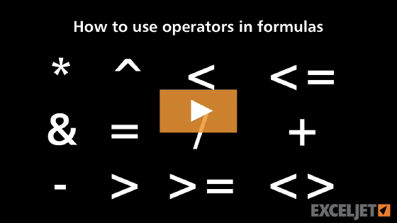 How to use operators in formulas