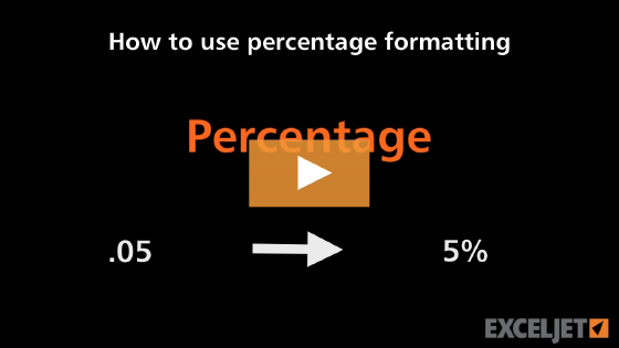 How to use percentage formatting in Excel
