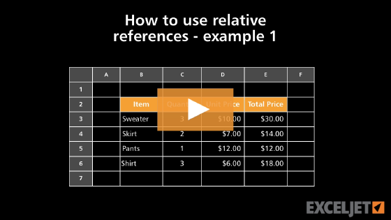 How to use relative references - example 1