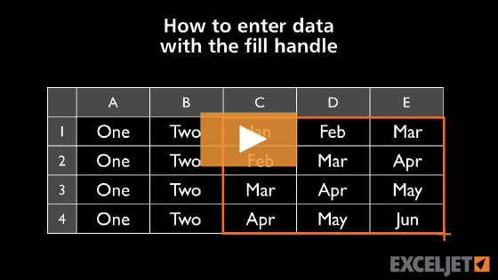 How to use the fill handle to enter data in Excel