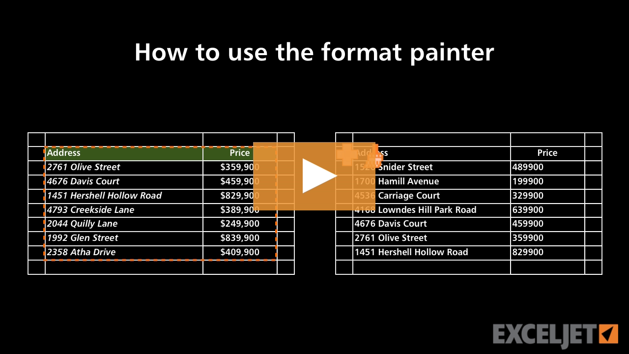 Video thumbnail for How to use the format painter