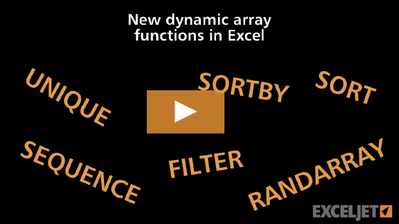 New dynamic array functions in Excel
