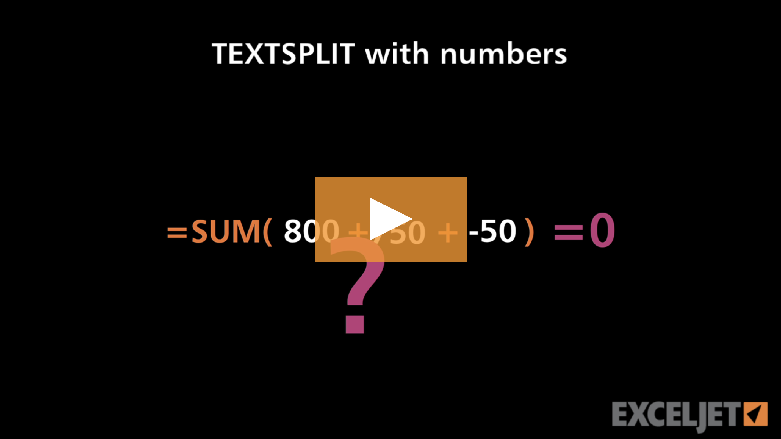 Video thumbnail for TEXTSPLIT with numbers