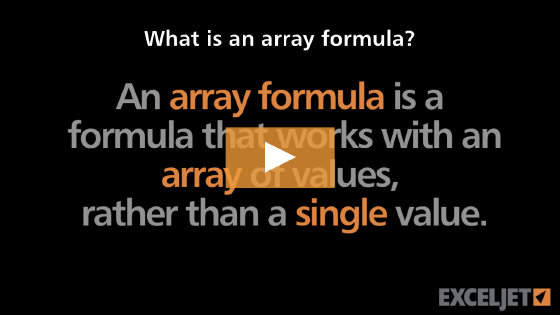 What is an array formula?