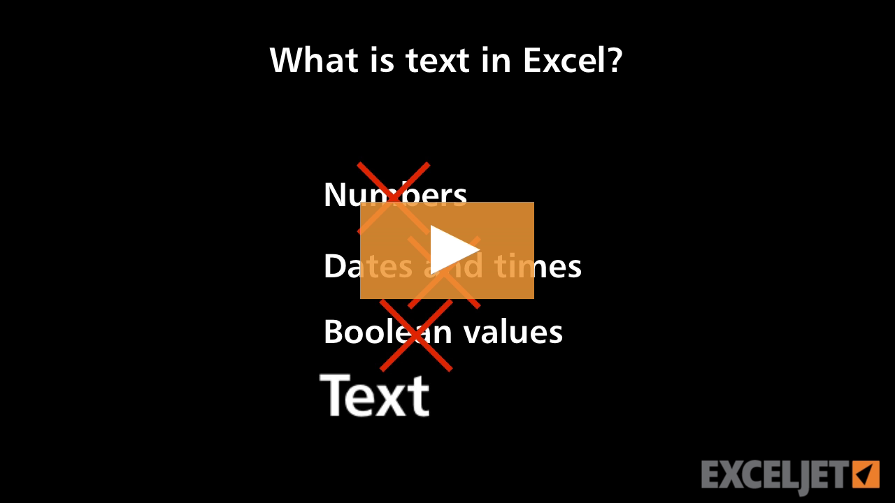 What is text in Excel (video) | Exceljet